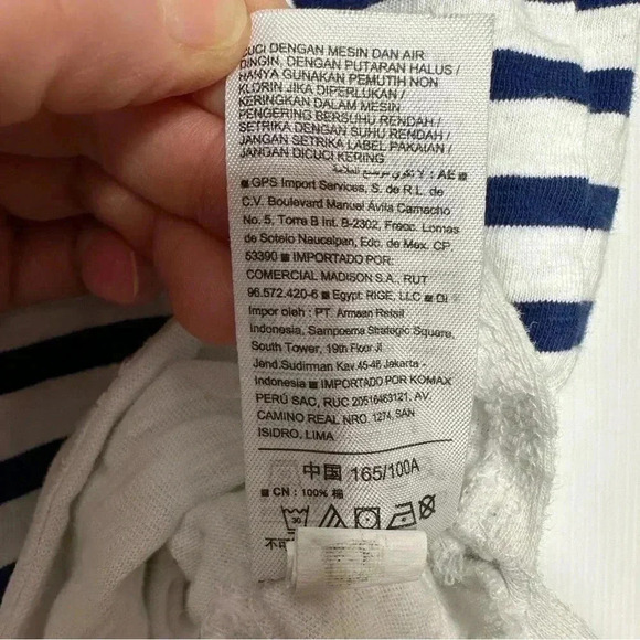 Old Navy T-Shirt White / Blue Stripes Size Large - Picture 11 of 16